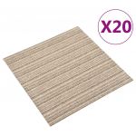 Ladrilhos Carpete P/ Pisos 20 Pcs 5 M² 50x50 cm Riscas Bege - 147320