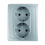 Simon Base Double Plug com Tt Aluminium F1591459026