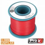 ProK Electronics Cabo Unifilar Vermelho 0.5mm Rolo 25m - PKCU0.5/25R