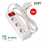EDM Bloco 3 Tomadas T/tl com Interruptor 3m 3x1,5mm - EDM41043
