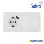 Solera Kit de Interruptor + Base com usb + Moldura - EDM42974