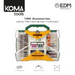 EDM Conjunto de 150 Acessorios Koma Tools para Edm08709 - EDM08734