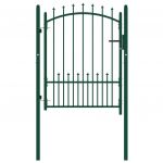 Portão para Cerca com Espetos 100x125 cm Aço Verde - 146394