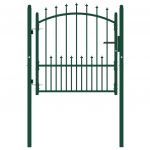 Portão para Cerca com Espetos 100x100 cm Aço Verde - 146393