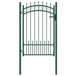 Portão para Cerca com Espetos 100x150 cm Aço Verde - 146385