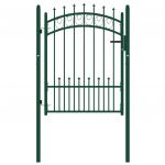 Portão para Cerca com Espetos 100x125 cm Aço Verde - 146384