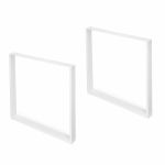 Emuca Jogo de Duas Patas Square Rectangulares Mesa, Largura 800 mm, Pintado Branco - 2040112