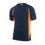 Velilla T-shirt Técnica Bicol Manga Curta Navy/laranja Xl