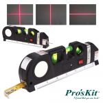 ProsKit Fita Métrica 2.5m com Nível Bolha e Laser Nivelador Pd-161-c