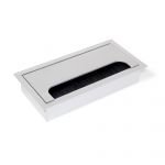 Emuca Passa-cabos de Mesa Quadrum, Retangular, 159, Anodizado Mate, Alumínio - 5010062