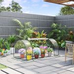 Outsunny Estufa 200x100x80cm para Jardim Terraço Cultivo de Plantas Estufa com Estrutura de Aço Cobertura Pvc Transparente - 845-305V02