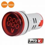 ProK Electronics Voltimetro Digital led Vermelho 50v-500vac 22mm - DIGIVOL500A