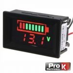 ProK Electronics Voltimetro Digital led 12vdc Painel com Capacidade - DIGIVOL12A