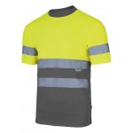 Velilla T-shirt Técnica Bicolor de Alta Visibilidade Série 305506 Amarelo Fluor / Cinza M - 09.05.011/003