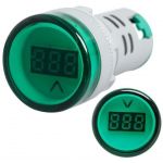 Voltímetro Digital LED Redonto Verde P/ Painel (12...500V Ac) - 7519-VRD