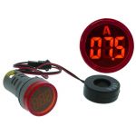 Amperímetro Digital LED Redonto Vermelho P/ Painel (0...100 Amp.) - 8519-VRM