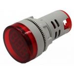 Voltímetro Digital LED Redonto Vermelho P/ Painel (12...500V Ac) - 7519-VRM