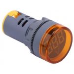 Voltímetro Digital LED Redonto Amarelo P/ Painel (12...500V Ac) - 7519-AMR