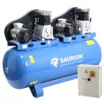 Saurium Compressor de Ar Trifásico 270L 4HP+4HP