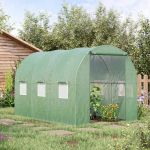Outsunny Estufa de Túnel 3x2x3m Estufa de Jardim Exterior com Enroláveis e 6 Polietileno e Metal Galvanizado Verde | Aosom Portugal - 845-146V01