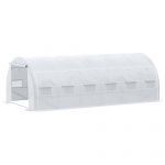 Outsunny Estufa de Túnel de Jardim 6x3x2m com Porta Enrolável 12 Cobertura de Pe 140g/m² e Metal Galvanizado Branco - 845-612WT