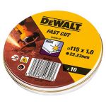 DeWALT Conjunto 10 Discos de Corte Inox Dt3506-qz 115x1x22.23mm - DT3506