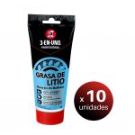 3 EN UNO Pack de 10 Unidades Profesional, Lubrificante Grasa de Litio Multiusos Tubo 150 Grs. - LoteSGS1080