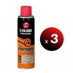 3 EN UNO Pack de 3 Unidades Profesional, Lubrificante Penetrante Aflojatodo em Spray 250 ml. - LoteSGS1064