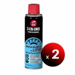 3 EN UNO Pack de 2 Unidades Profesional Lubrificante Transparente Grasa Blanca de Litio em Spray, 250 ml. - LoteSGS1054