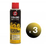 3 EN UNO Pack de 3 Unidades Profesional Lubrificante de Silicona, Spray 250 ml. - LoteSGS1051