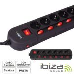 Tomada Elétrica C/ 6 Saídas Interruptores Proteção 3m Ibiza