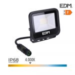 EDM Projetor led 20w 1520lm 4000k Luz Dia Black Series 12,4x10,6x2,8cm