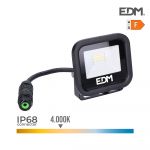 EDM Projetor led 10w 800lm 4000k Luz Dia Black Series 9,2x8,1x2,7cm