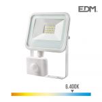 EDM Projetor led 20w 1400lm 6400k Luz Fria com Sensor de Presença 15,8x4,5x12,4cm