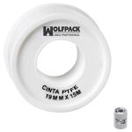 WOLFPACK Cinta Ptfe 19 mm. X 50 M. Grueso. (paquete 5 Rollos) Af 14060013