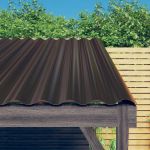 Painéis de Telhado 12 Pcs 80x36 cm Aço Revestido a Pó Castanho - 319135