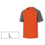 Delta Plus T-shirt de Algodao Cor Cinza Laranja Formato L Gris/naranja