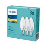 Philips Lâmpada LED E14 40W Warm White Pack 3