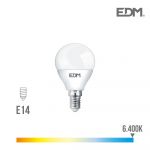 EDM Lampada Esferica Led E14 5w 400 Lm 6400k Luz Fria - EDM98322
