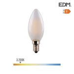 EDM Lâmpada Vela Filamento Led Vidro Matte E14 4,5w - EDM98629
