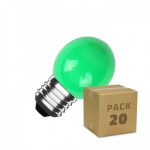 efectoLED Pack de 20 Bombillas LED E27 G45 3W Monocolor Verde 220-240V AC3 W