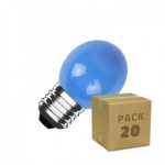 efectoLED Pack de 20 Bombillas LED E27 G45 3W Monocolor Azul 220-240V AC3 W