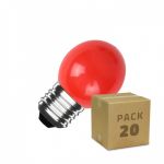 efectoLED Pack de 20 Bombillas LED E27 G45 3W Monocolor Vermelho 220-240V AC3 W