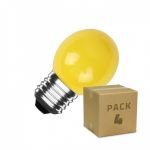 efectoLED Pack de 4 Lámpadas LED E27 G45 3W Amarela 3000K Amarelo 220-240V AC3 W