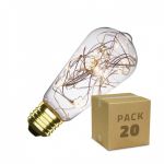 efectoLED Caixa de 20 lâmpadas LED E27 de Filamento Luzes Lemon ST58 1W Branco Quente 2000K 2500K 220-240V AC1 W