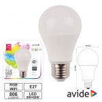 AVIDE Lâmpada LED Smart Wifi E27 RGB+W CCT Dimável 9W 806Lm