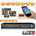 ProK Electronics Vídeo-gravador Digital Ip 36 Canais H264 Ethernet - NVR36HK