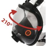 Deltaplus Máscara Respiratória Completa Fixação Rotor® Preto-laranja Ajustável