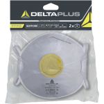 Deltaplus Conjunto de 2 Peças Faciais FFP2, Formato Concha com Válvula Vapores Orgânicos Dolomite Branco Ajustável