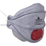 Deltaplus Caixa de 10 Meias-máscaras Descartáveis FFP3W com 4 Partes Dobráveis + Válvula Vapor Orgânico Cinzento Ajustável
